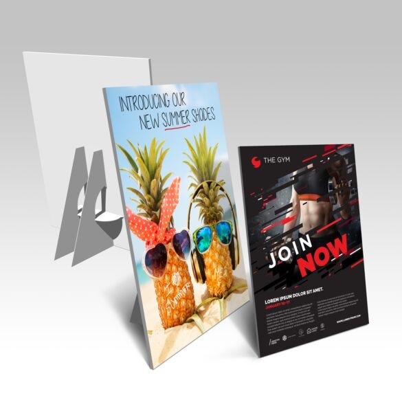 White PVC Counter Cards — product example 1