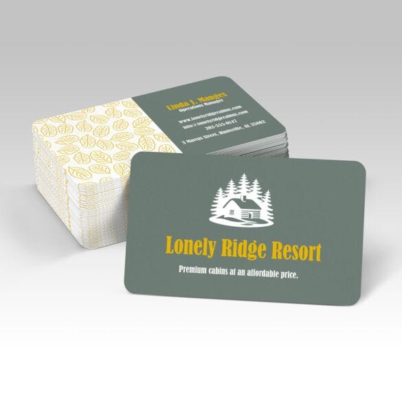 Rounded 4 Corners Business Cards — product example 1