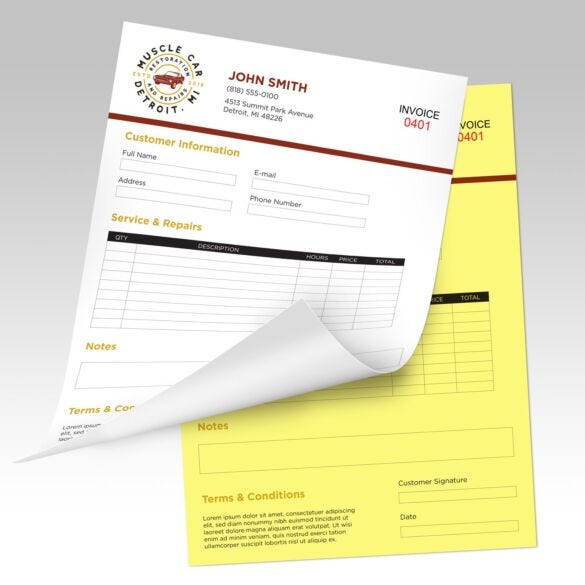 2-part NCR Forms w Variable Numbering — product example 1