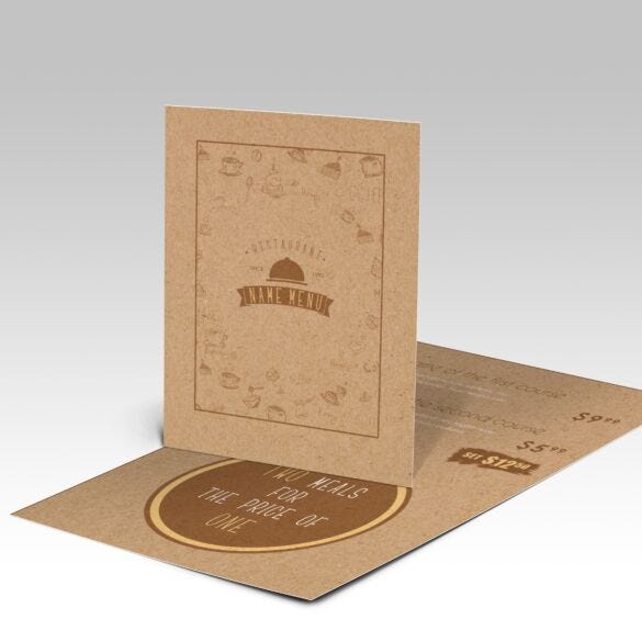 Brown Kraft Menus — product example 1