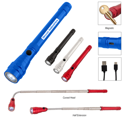 Telescopic Rechargeable Recycled Aluminum Flashlight With Magnet 2.0 — product example 1