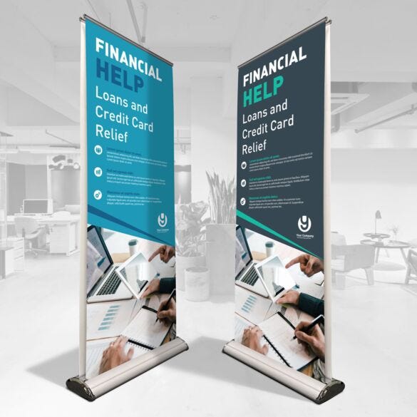Double-sided pull-up banner — complete display
