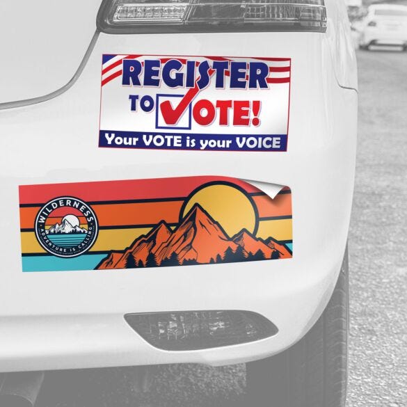Adhesive Vinyl Bumper Sticker — product example 1