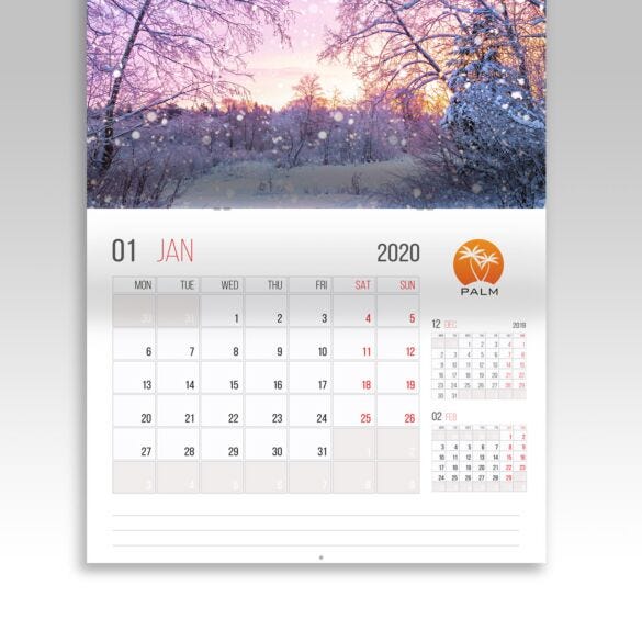 11x8.5 Calendars — product example 1