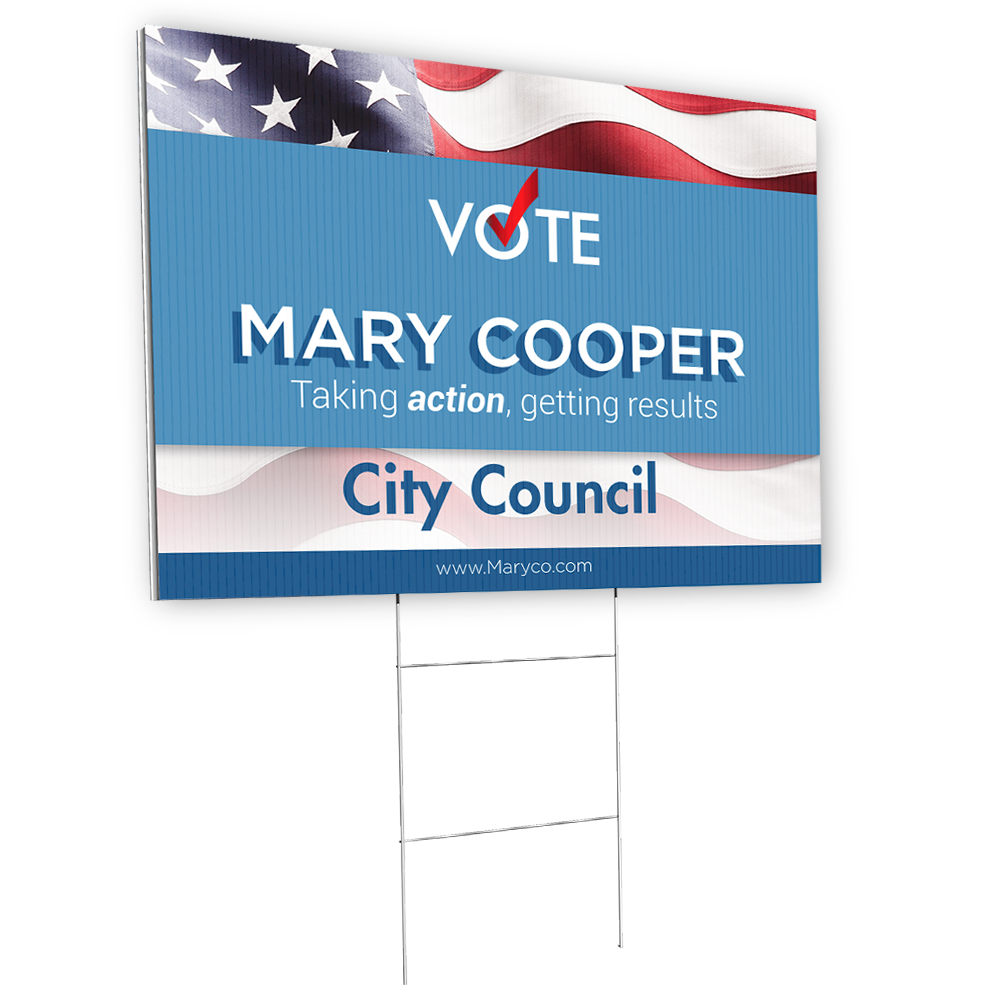 Campaign sign layout — product example