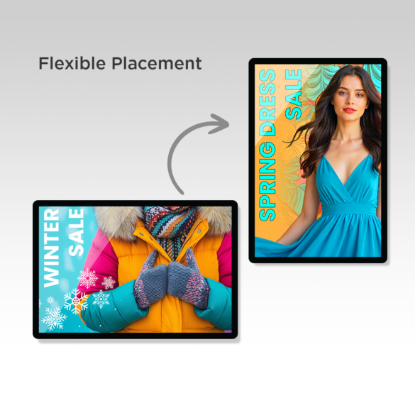 Portrait and landscape display arrangements — product example