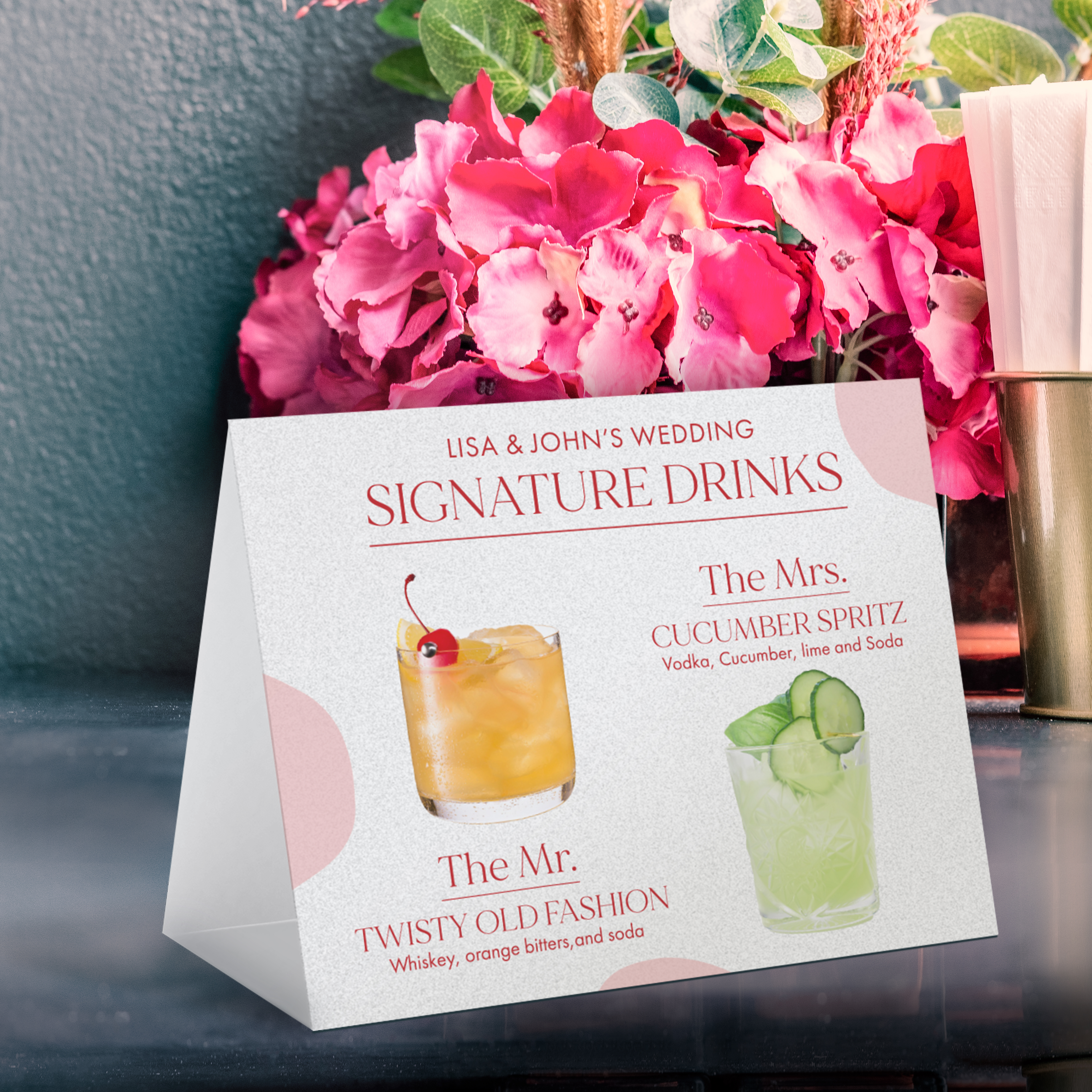 Wedding table tent — product example
