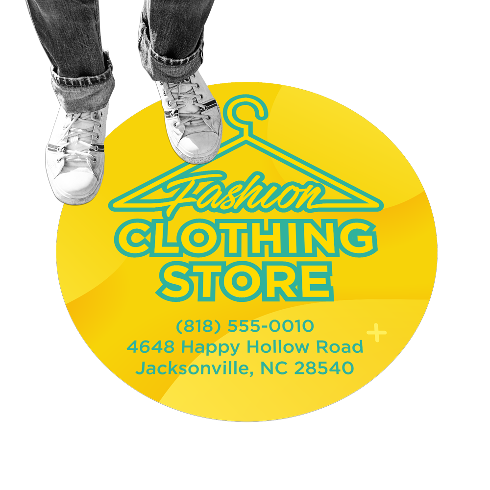 Retail floor graphic — product example