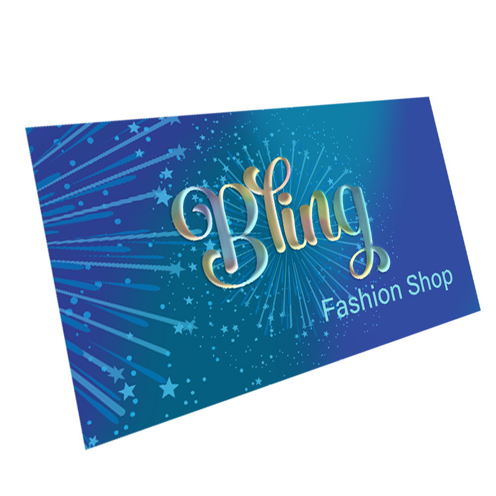 Raised-foil business cards — product example