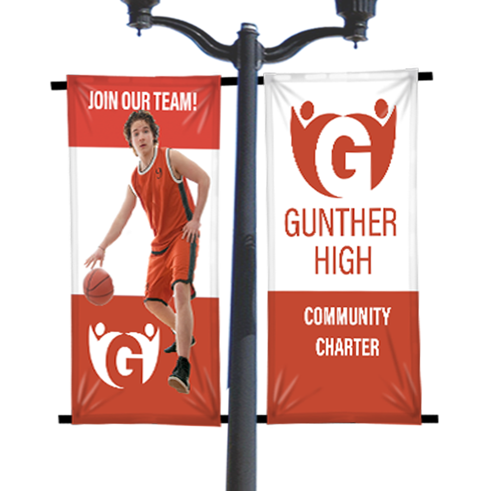 School athletics banners — product example