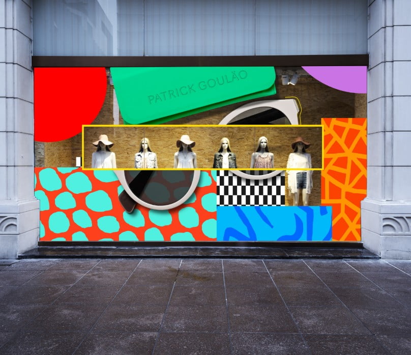 Full-window promotional graphics